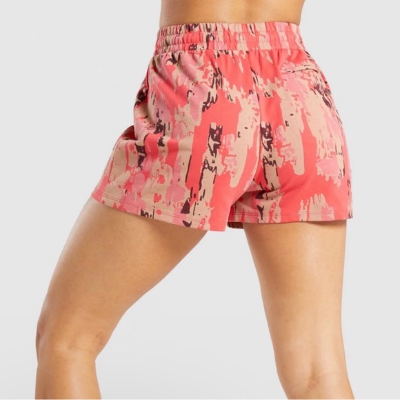 GYMSHARK | Red Pink Camo Jersey Athletic Shorts Size S - Picture 14 of 14